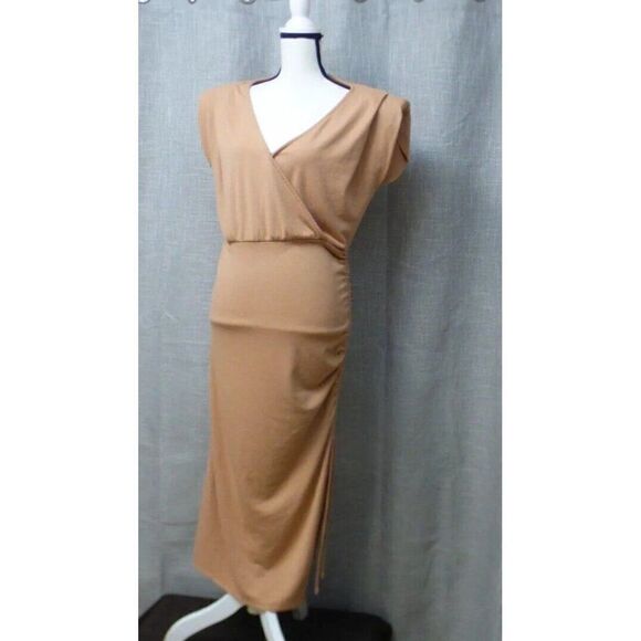 Gibsonlook Surplice V-Neck Knit Dress, Size L, Blush Sandstone - Picture 3 of 11
